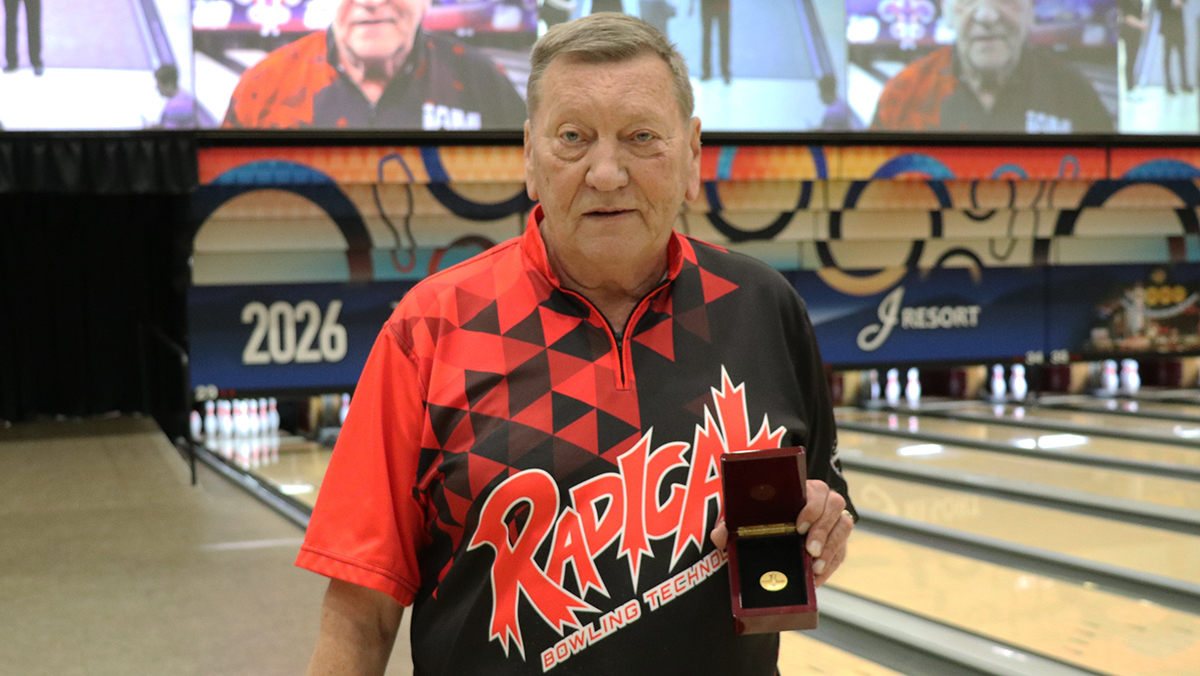 David Cushion celebrating 50 years at the USBC Open Championships